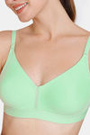 Zivame Beautiful Basics Double Layered Non Wired 3/4th Coverage Backless Bra - Green Ash — thumbnail 4